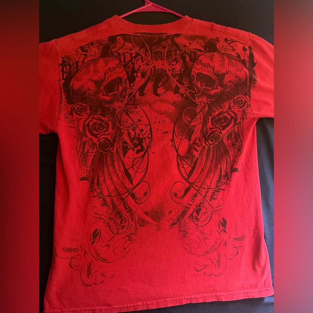 affliction red tee